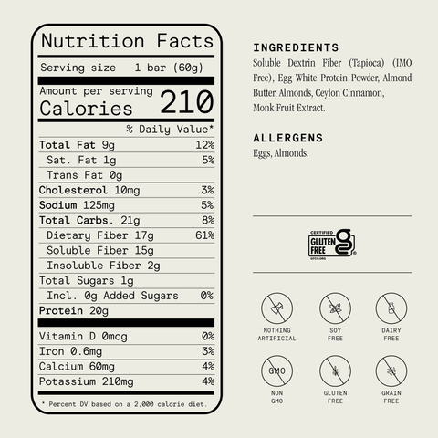 Egg White Protein Bar - Almond Butter - Julian Bakery