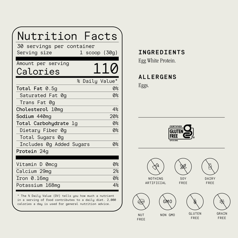 Egg White Protein Powder - Unflavored - Julian Bakery