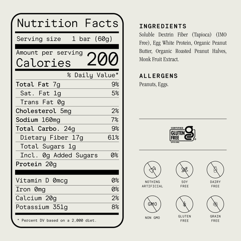 Egg White Protein Bar - Peanut Butter - Julian Bakery