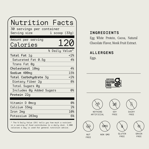 Egg White Protein Powder - Chocolate - Julian Bakery