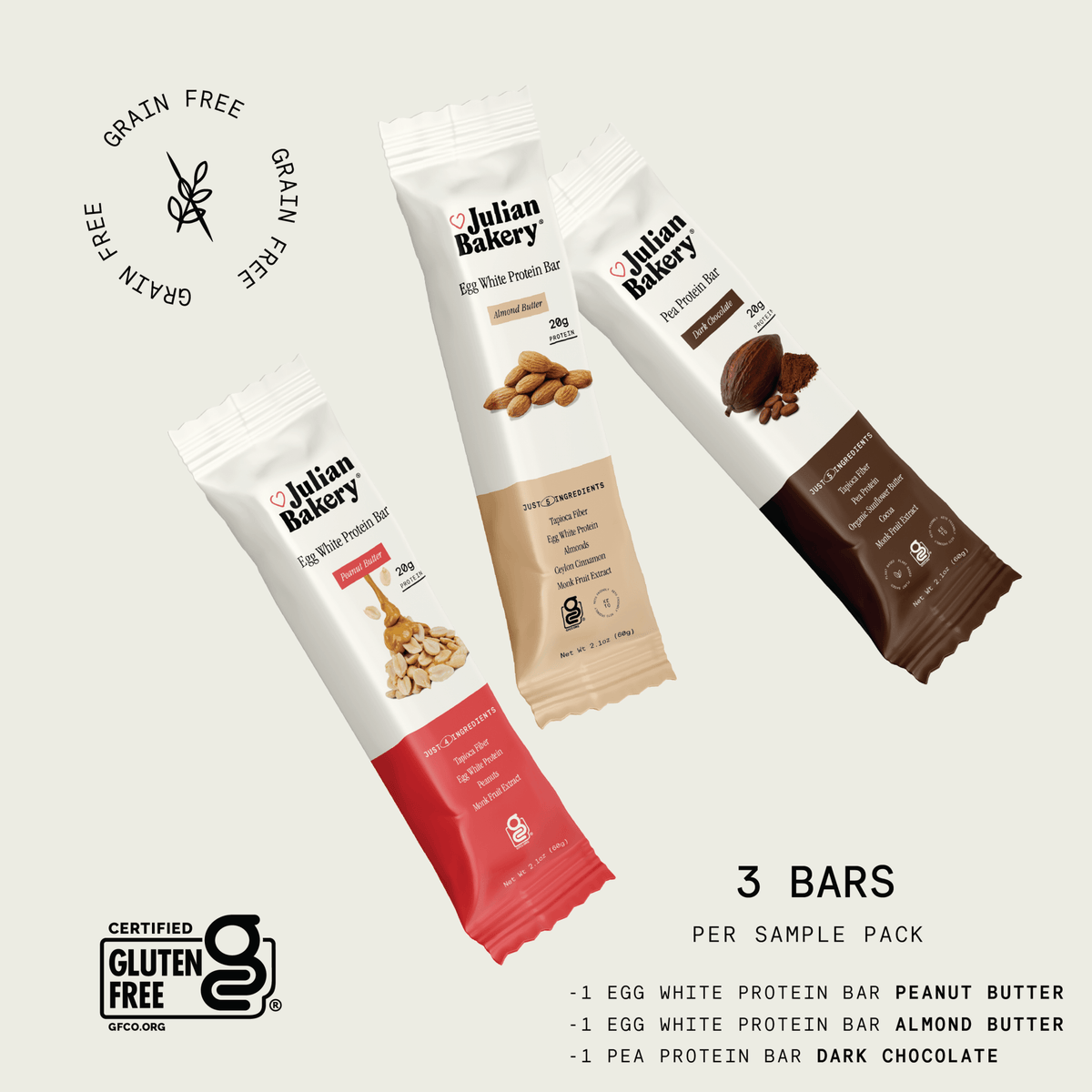 Protein Bar Discovery 3 Pack | High Protein & High Fiber – Julian Bakery