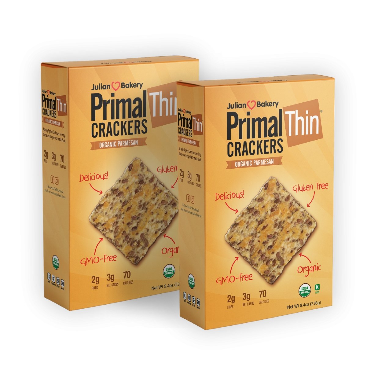 PrimalThin® Crackers Organic Parmesan - julianbakery